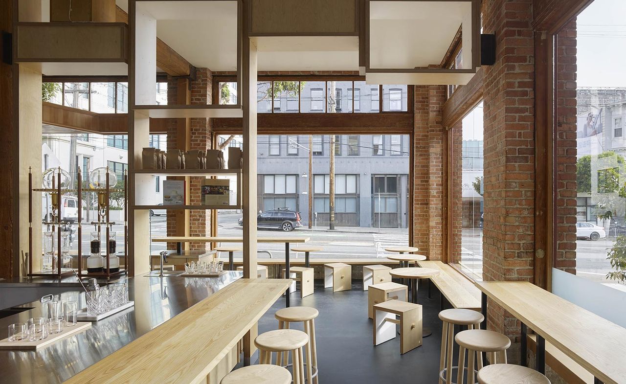 The interior at Blue Bottle Coffee, San Francisco, USA