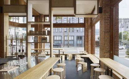 The interior at Blue Bottle Coffee, San Francisco, USA