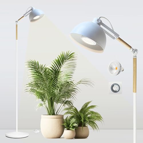 Valikiy Led Grow Light for Indoor Plants, 20w Adjustable Standing Grow Lamp With Rotatable Head, Foot Switch &amp;amp; External Timer, Full Spectrum, Energy-Efficient &amp;amp; 97+ Cri for Thriving, Lush Growth
