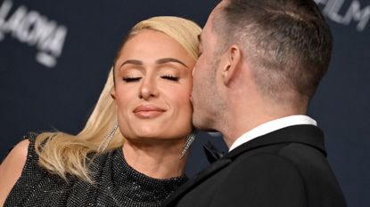 Paris Hilton and Carter Reum attend the 11th Annual LACMA Art + Film Gala at Los Angeles County Museum of Art on November 05, 2022 in Los Angeles, California