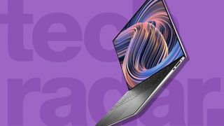 best touchscreen laptop against a purple TechRadar background