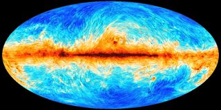 An image of the cosmic microwave background in the Milky Way, which scientists now know is distorted by glowing nanodiamonds.
