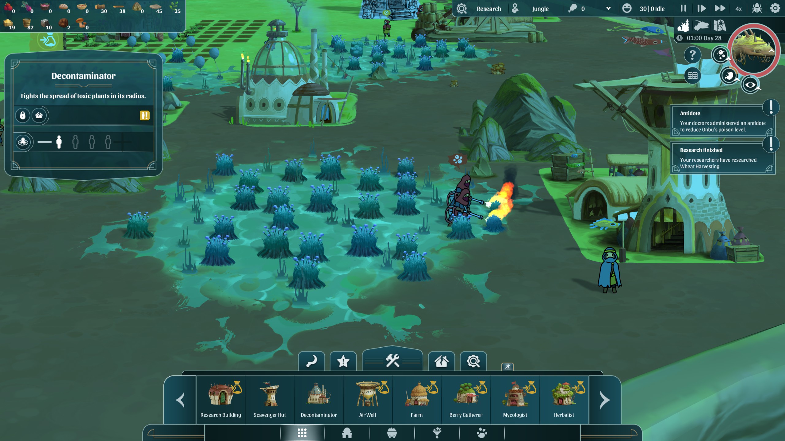 City builder in a wandering village sits on the back of a giant creature