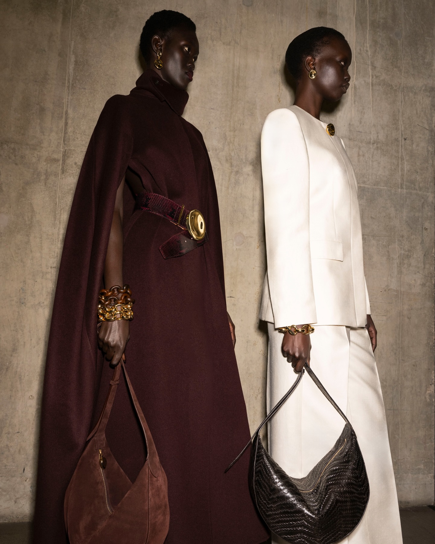 Models backstage at the Joseph AW26 show