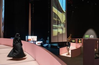 Installation view of the first Islamic Arts Biennale in Jeddah, featuring scenography designed by architecture studio OMA,
