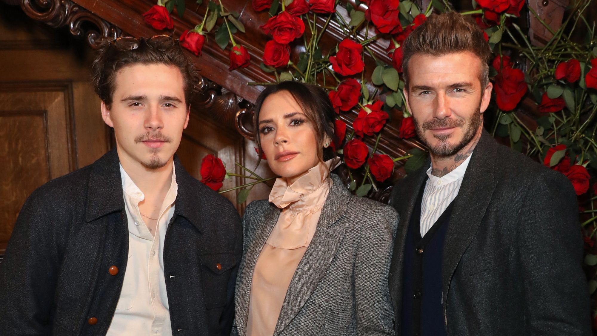Victoria, David and Brooklyn Beckham attend London Fashion Week in 2019