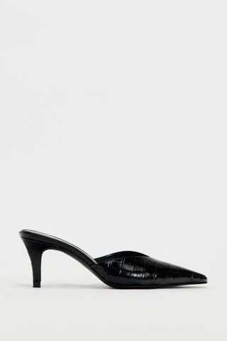 zara, Animal Print High Heeled Mules