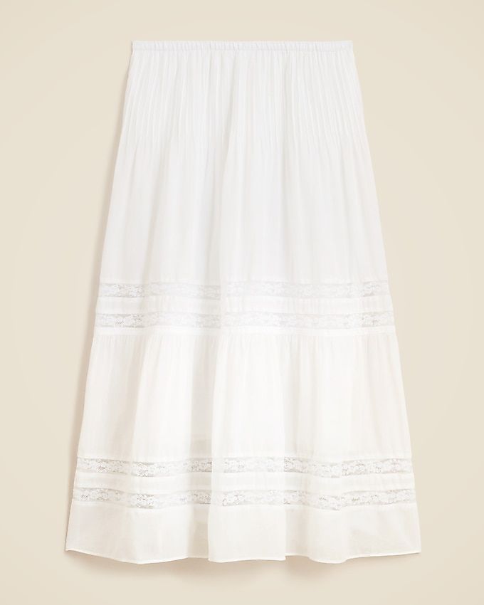 Lace-Trim Pintuck Skirt
