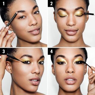 Steps in the eyeshadow application