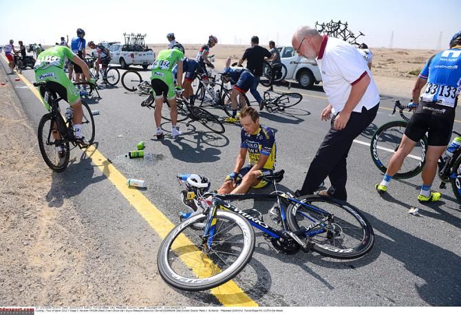 Karsten Kroon ended up on the pavement