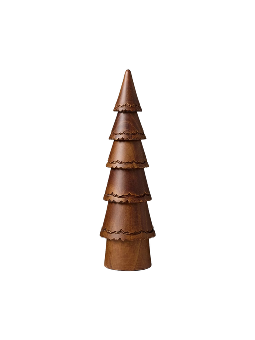 Large Carved Wood Christmas Tree 