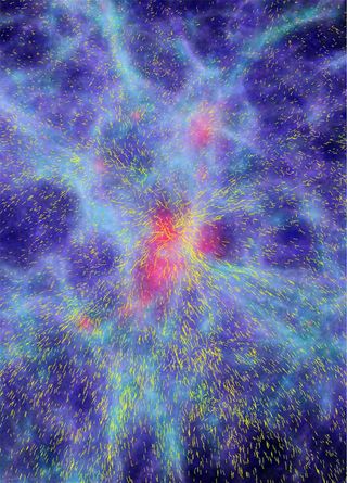 Computer simulation of the formation of large-scale structures in the universe