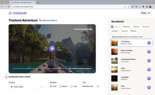 Mixbook Movies customization tab