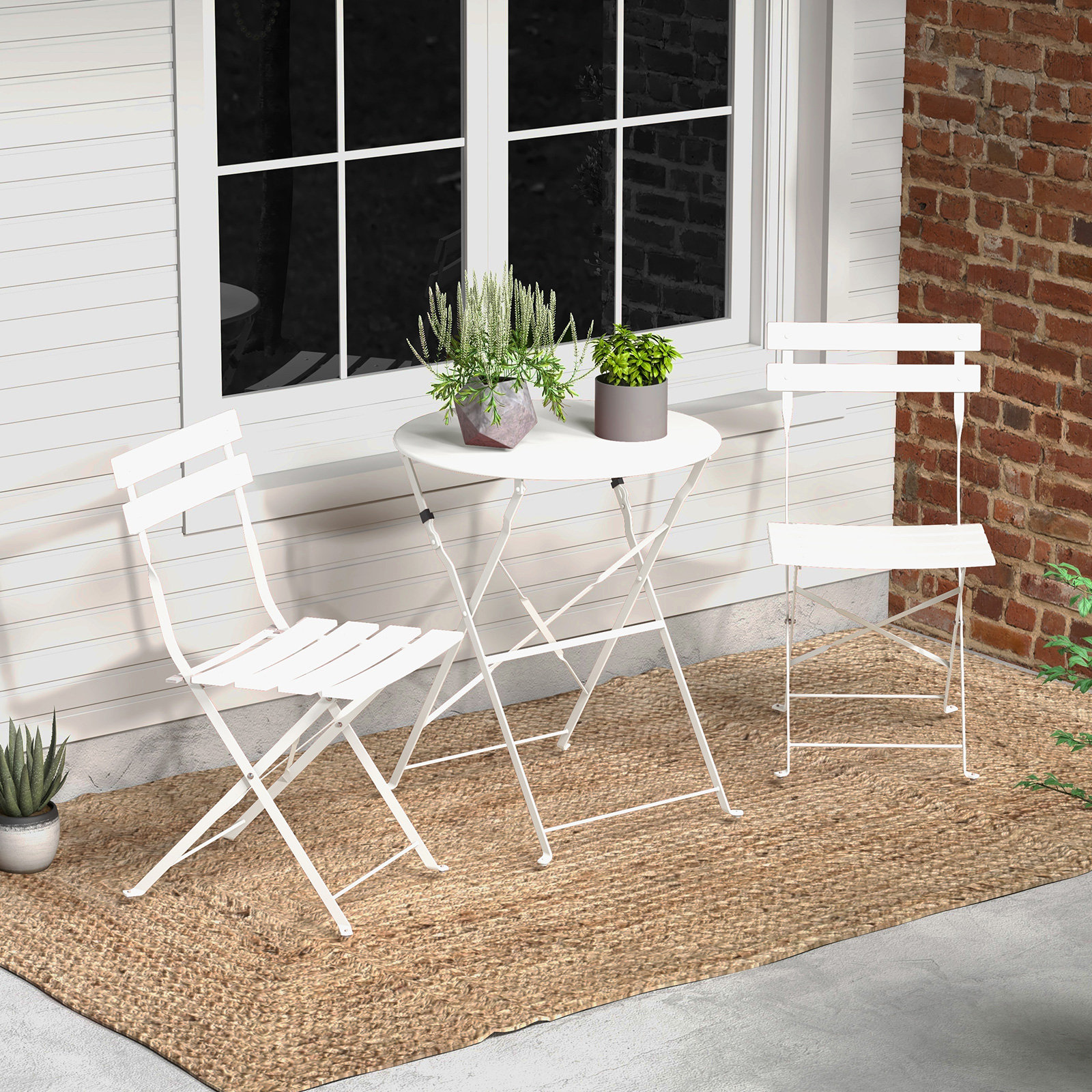 Shelah 2 - Person Metal Patio Dining Set With Round Table