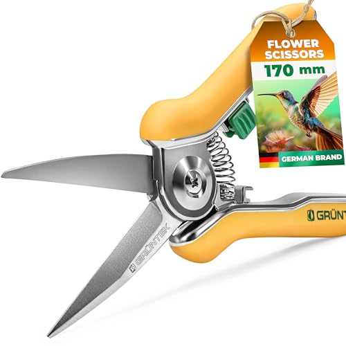 Gr&amp;Uuml;ntek Colibri Flower Snips &amp;ndash; 170 Mm Bypass Pruner With Stainless Steel Blade | Soft-Touch Handle | Garden Trimmer Scissors for Plants &amp;amp; Flowers
