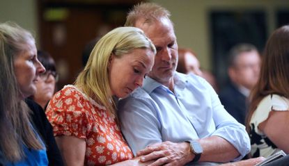 Sarah and Jack Hawkins at a press conference in Nottingham following the publication of Ockenden&rsquo;s report into maternity care