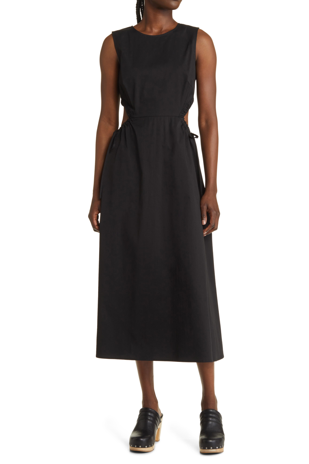 MOON RIVER Cutout Cotton Blend Midi Dress