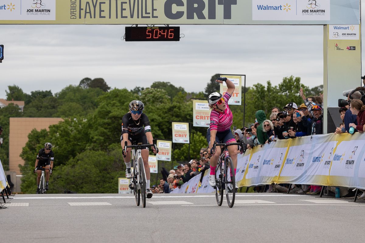 They were not dissapointed as Maggie Coles-Lyster (DNA Pro Cycling) beat Skyler Schneider (L39ION of Los Angeles) to the line with a bike throw.
