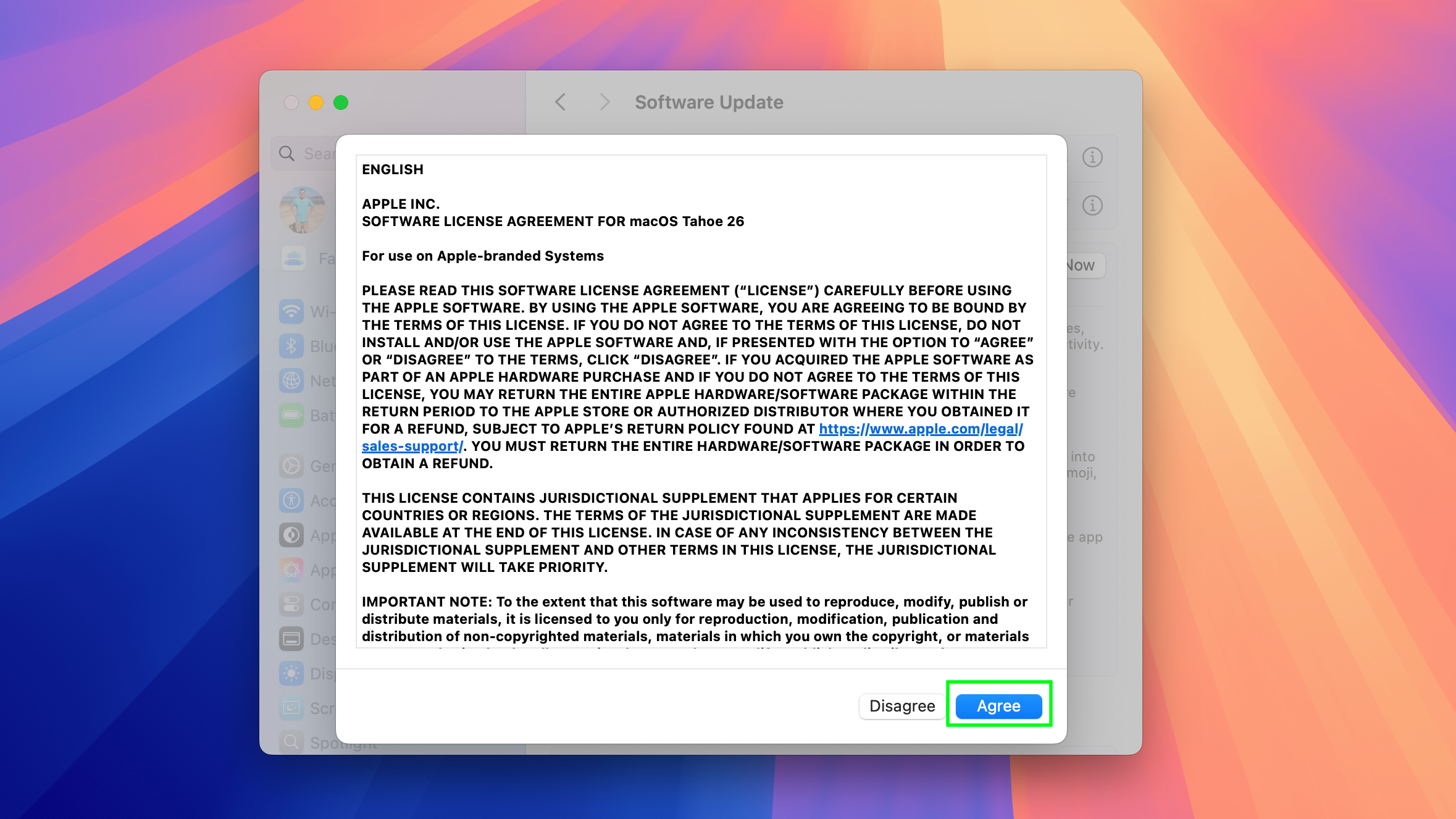 How to download macOS Tahoe step 3