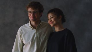 Robert Pattinson and Zendaya posing for a picture in The Drama