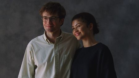 Robert Pattinson and Zendaya posing for a picture in The Drama