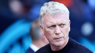 David Moyes, who is working as a Euro 2024 pundit with the BBC, looks on during a Premier League match between West Ham and Manchester City in May 2024.