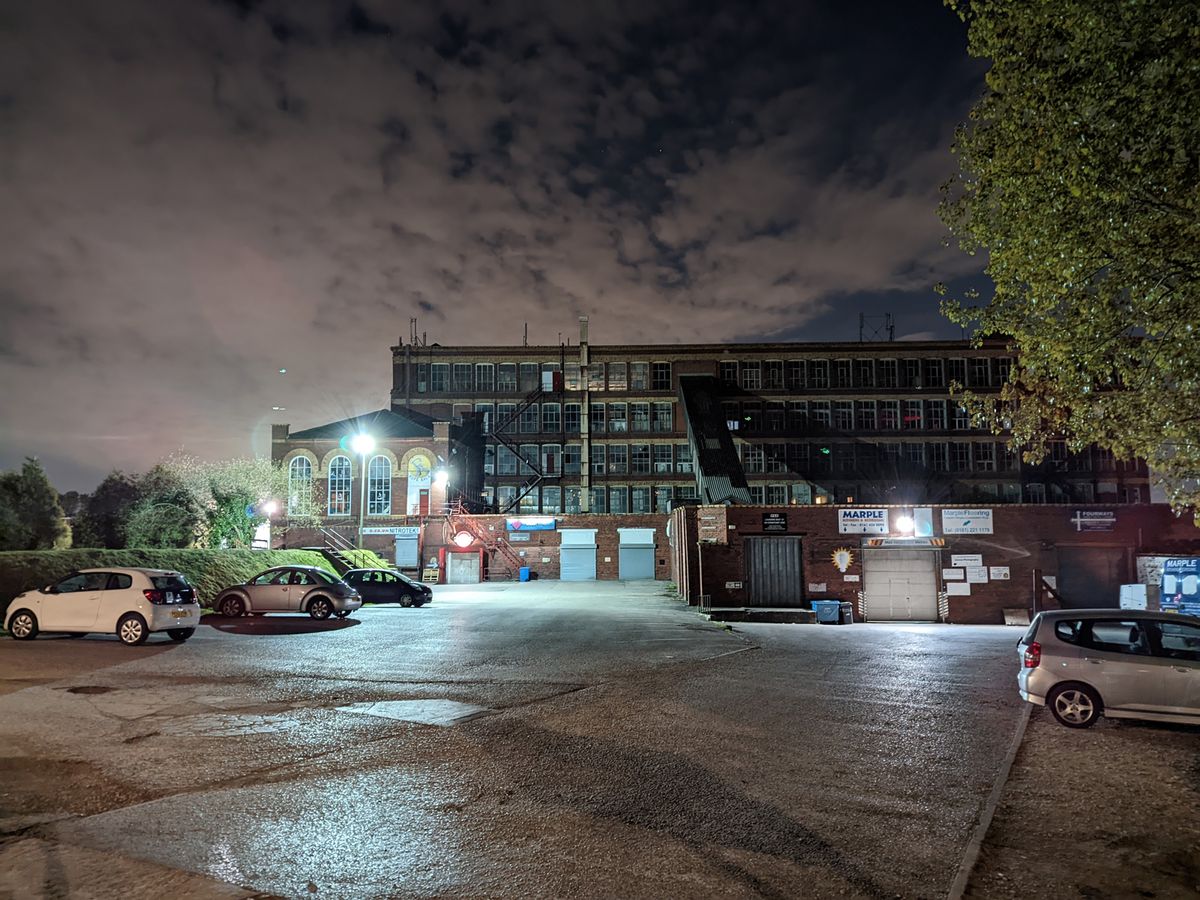 Google Pixel 6 Pro camera sample showing a mill at night