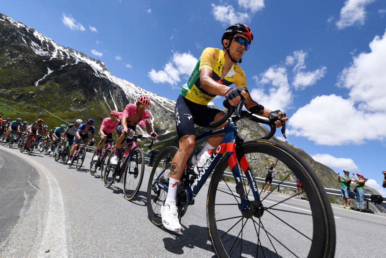 Richard Carapaz (Ineos Grenadiers) during stage eight of the 2021 Tour de Suisse