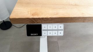 Bluetooth smart controller on the Desky Dual Hardwood standing desk