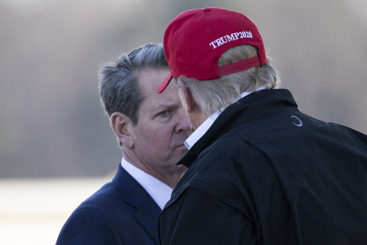 Brian Kemp and Donald Trump.