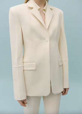 Suit jacket with decorative stitching