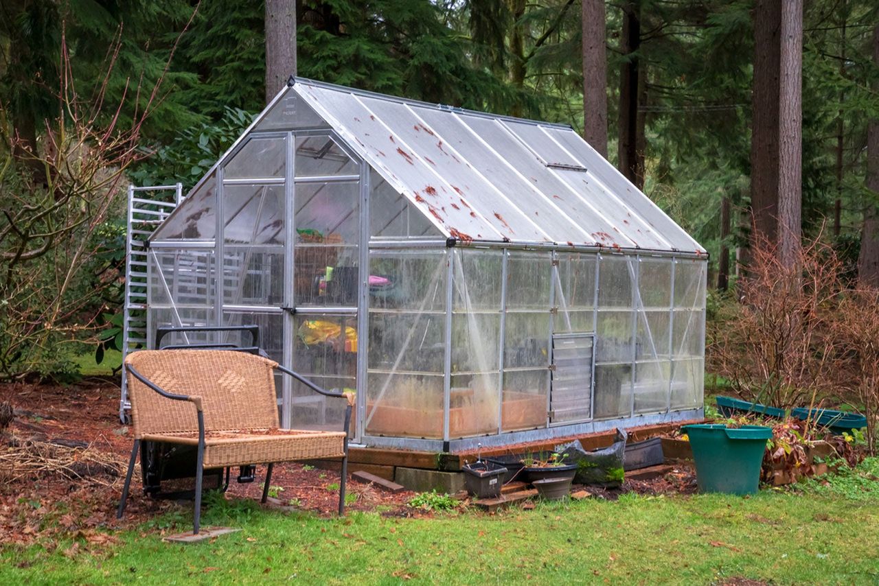 Greenhouse In The Garden