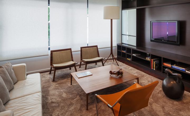 The second floor also features a stylish home theatre