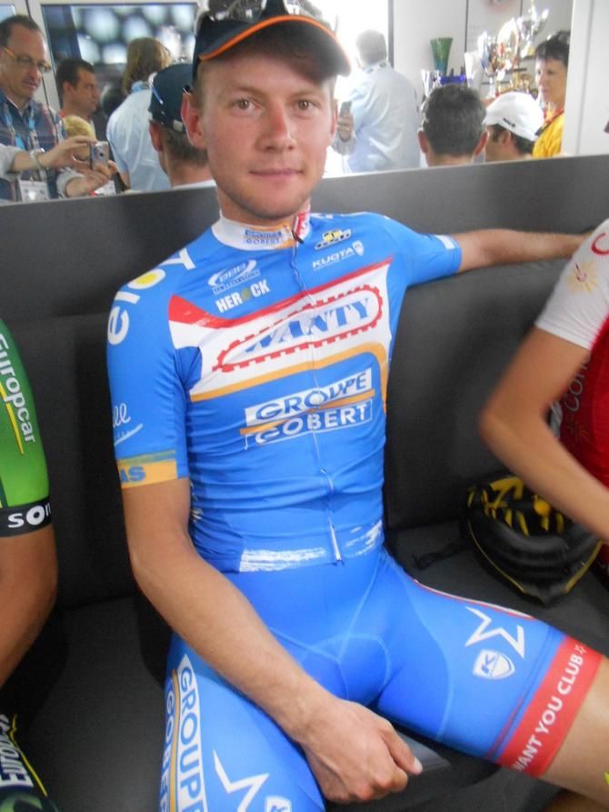Jan Ghyselinck (Wanty - Groupe Gobert) enjoying a calm moment after claiming a maiden professional win