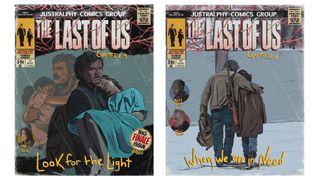 The Last Of Us comic covers; two comic covers showing events from a TV series