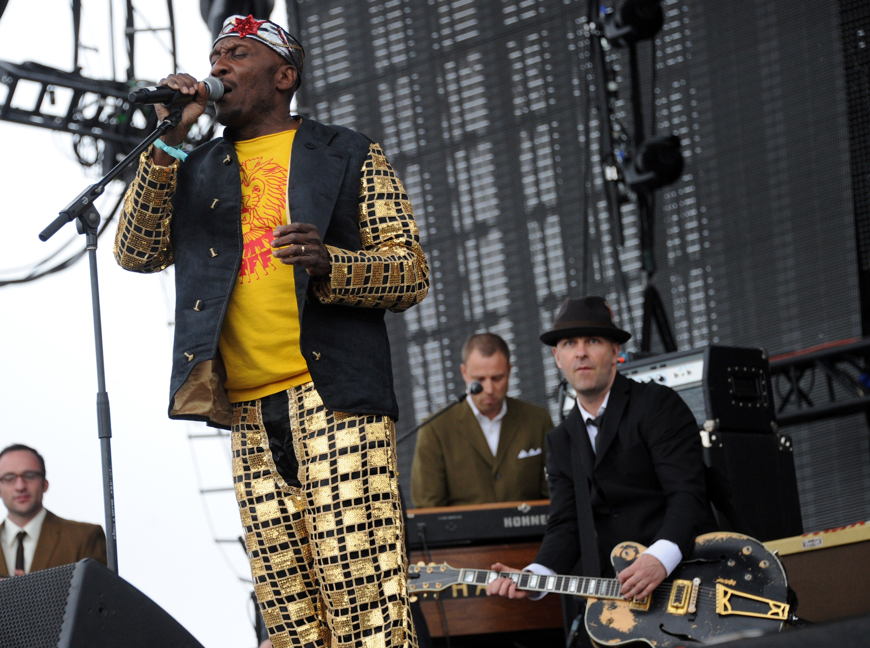 Jimmy Cliff and Tim Armstrong play onstage at Coachella