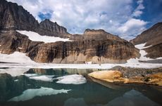 Meltwater from Grinnell, Gem and Salamander Glaciers feeds the teal lakes of Grinnell Valley in Glacier National Park.