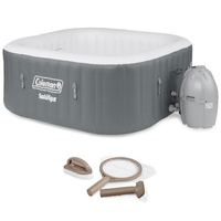 Coleman SaluSpa 4 Person Portable Inflatable Outdoor Hot Tub &amp; Maintenance Kit