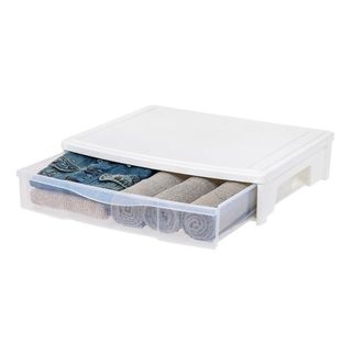 White under-bed storage container