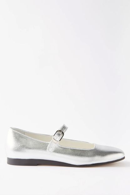 satin silver shoes