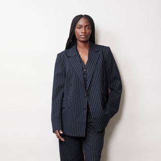 Navy Pinstripe Jacket