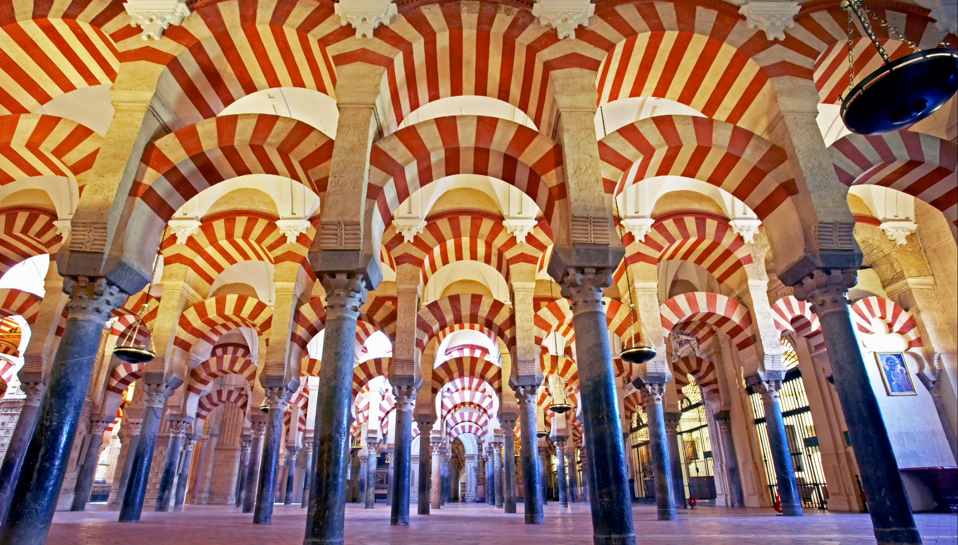 A series of arches in a building in Andalucia