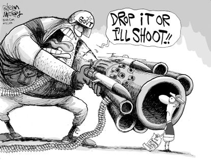 Political cartoon U.S. Guns Second Amendment