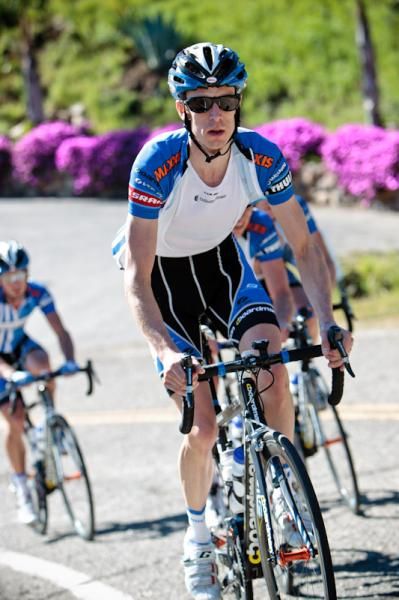 Charlie Wegelius works to keep the ride animated on the climb.