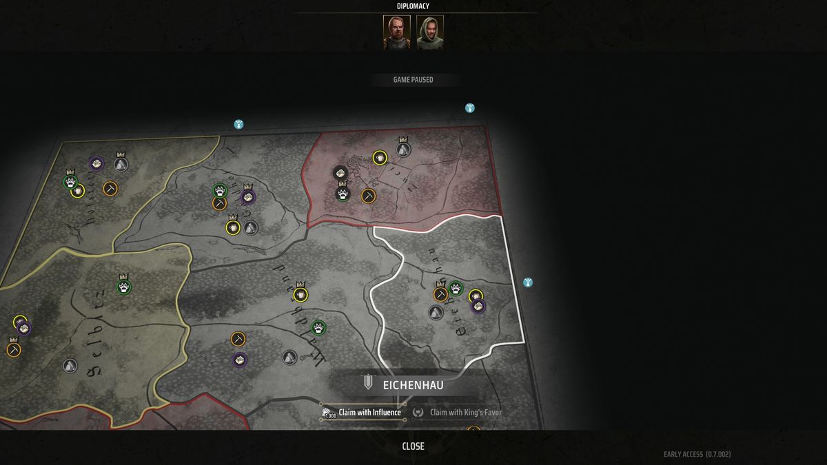 Manor Lords influence - Claim region