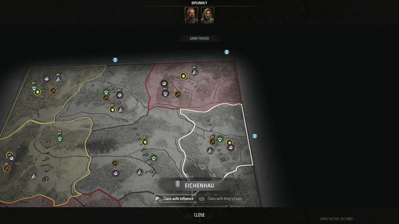 Manor Lords influence - Claim region