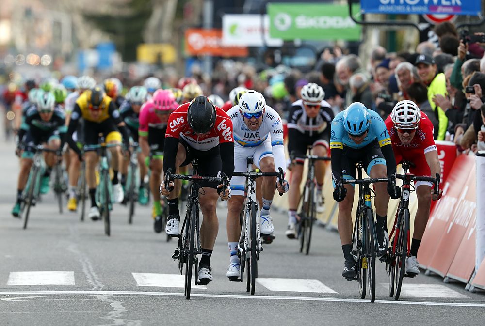 Andr&eacute; Greipel (Lotto Soudal) won the bunch sprint for third in stage 5 at Paris-Nice