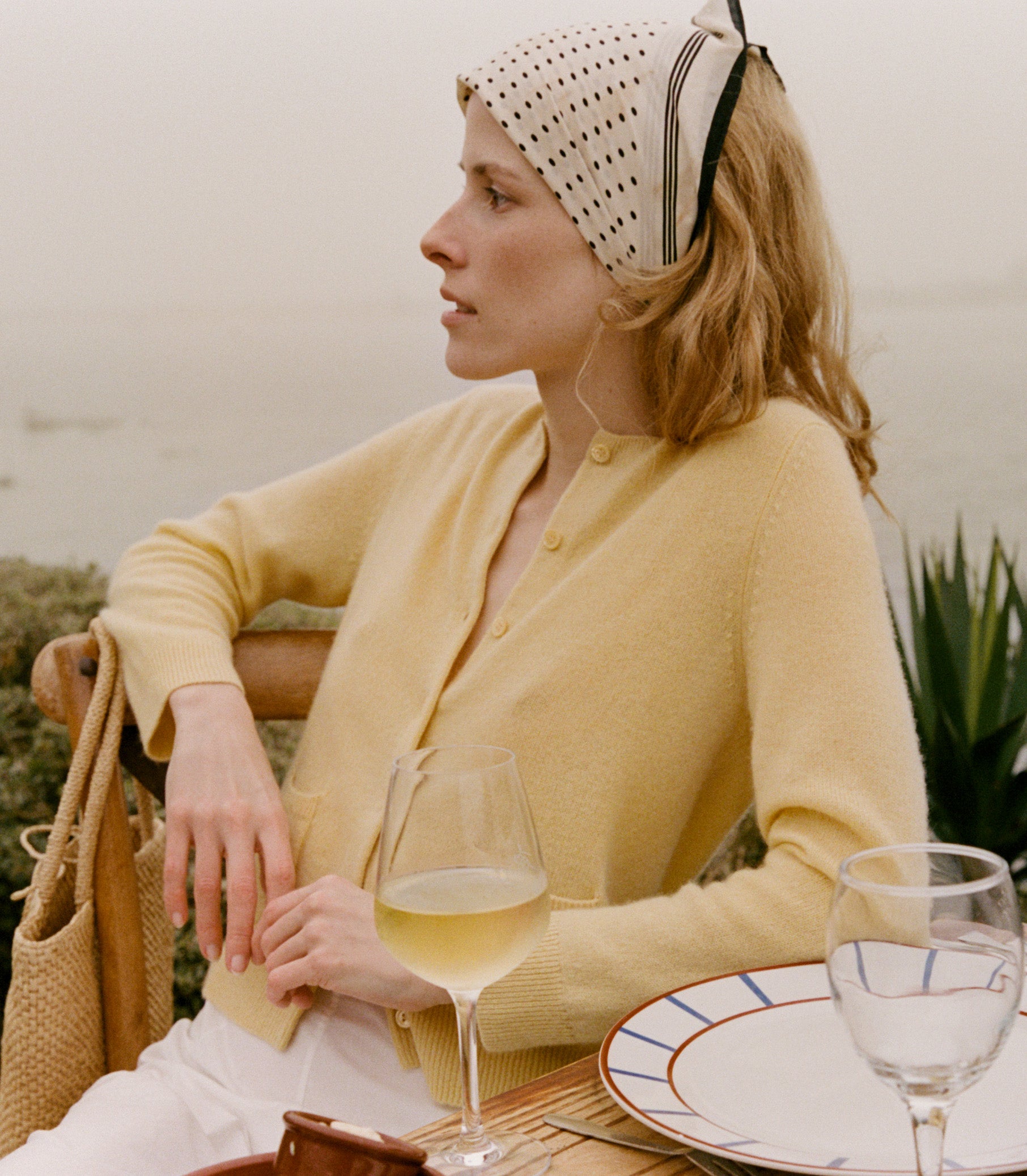 Freya Cashmere Cardigan -- Lemon Chiffon