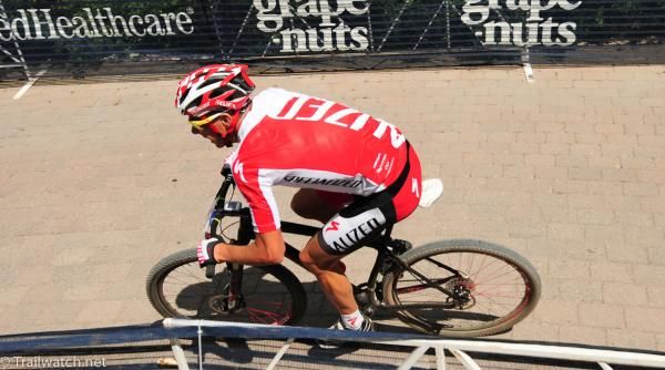 Todd Wells (Specialized) with the race lead on lap two