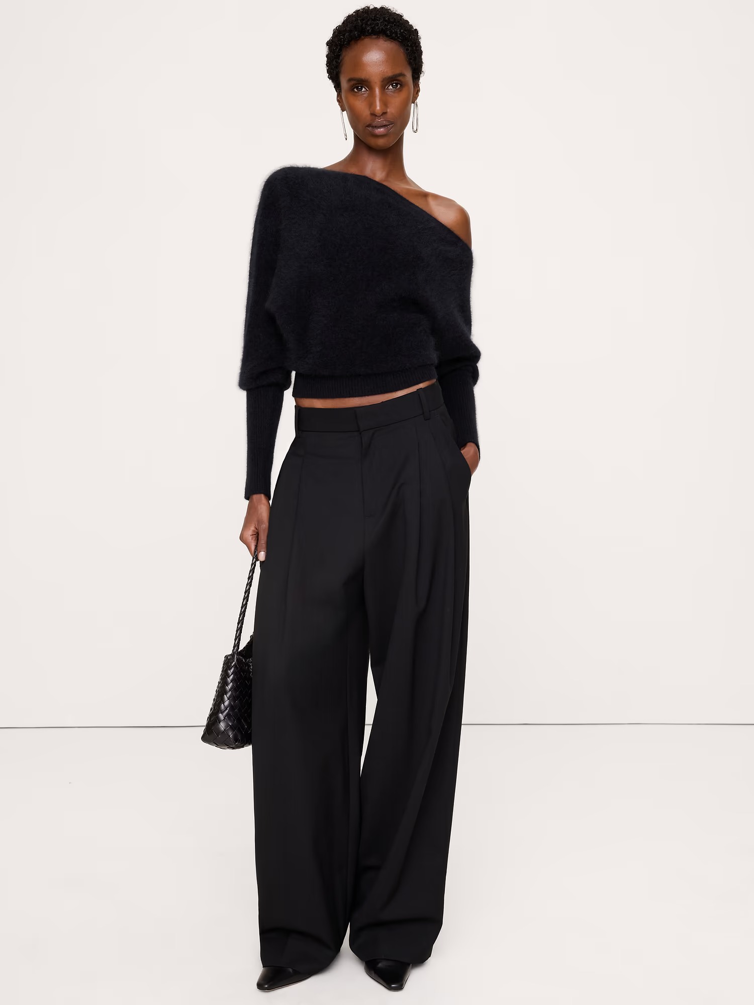 Banana Republic, Brushed Wool-Cashmere Off-Shoulder Sweater